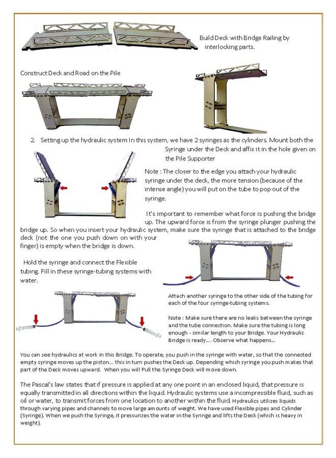 THE CURIOUS BRAIN Pascals Law Do It Yourself Science Activity Kit Hydraulic Bridge Projects (Multicolour) - Image 5
